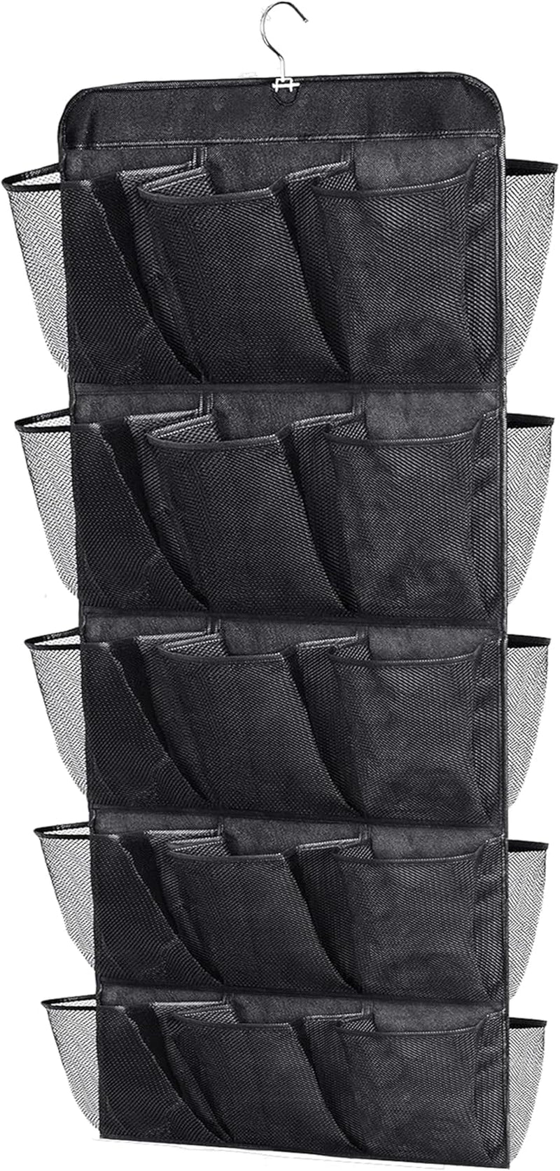 30 Large Pockets Dual Sided Hanging Shoe Organizer for Closet with Rotating Hanger Hanging Shoe Shelves, Grey