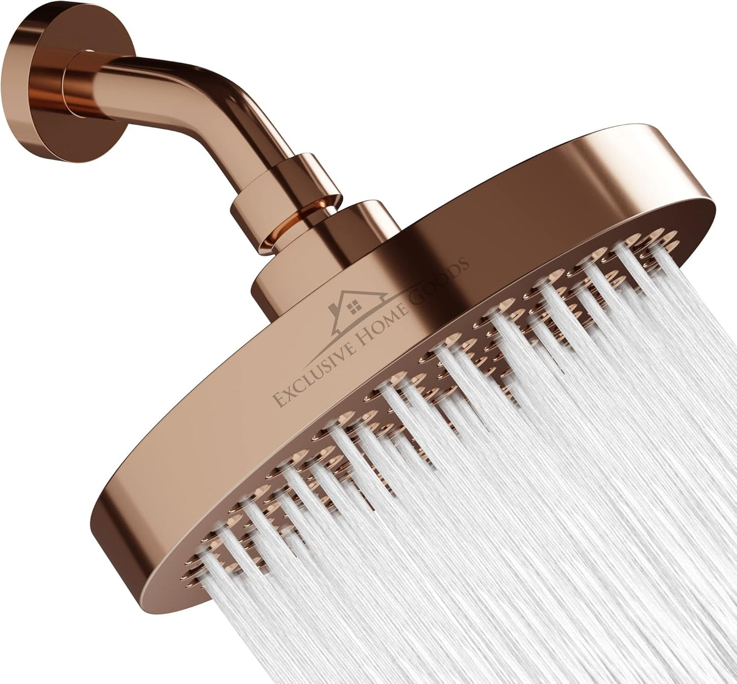 -Luxury Rainfall Shower Head - High-Pressure Showerhead Jets, Rain Shower Head Ant-Clog Silicone Nozzles (2.5 GPM, 6 Inch Diameter, Deluxe Chrome)