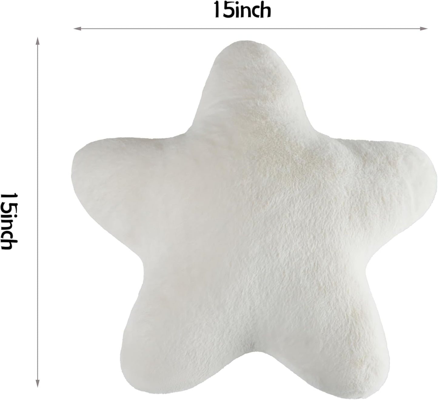 Set of 2 Throw Pillows Star Pillow Couch Pillows Decorative Pillows Bed Pillows Cute Pillows,White 15"