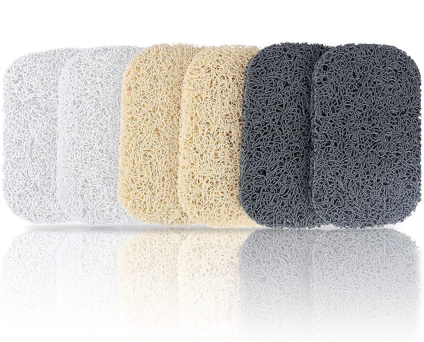 6PCS Bar Soap Saver Holder for Shower, Self Draining Pads for Soap Lift Dish, Soaps Savers Tray Mat for Bathroom