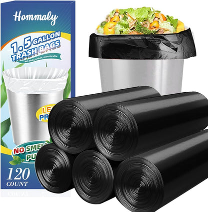 4 Gallon Small Garbage Bags 250 Counts,Trash Bag Bin Liners, 12-15 Liters Bin Bags Wastebasket Bags for Home Office Kitchen Trash Can,Bathroom,Bedroom 5 Color