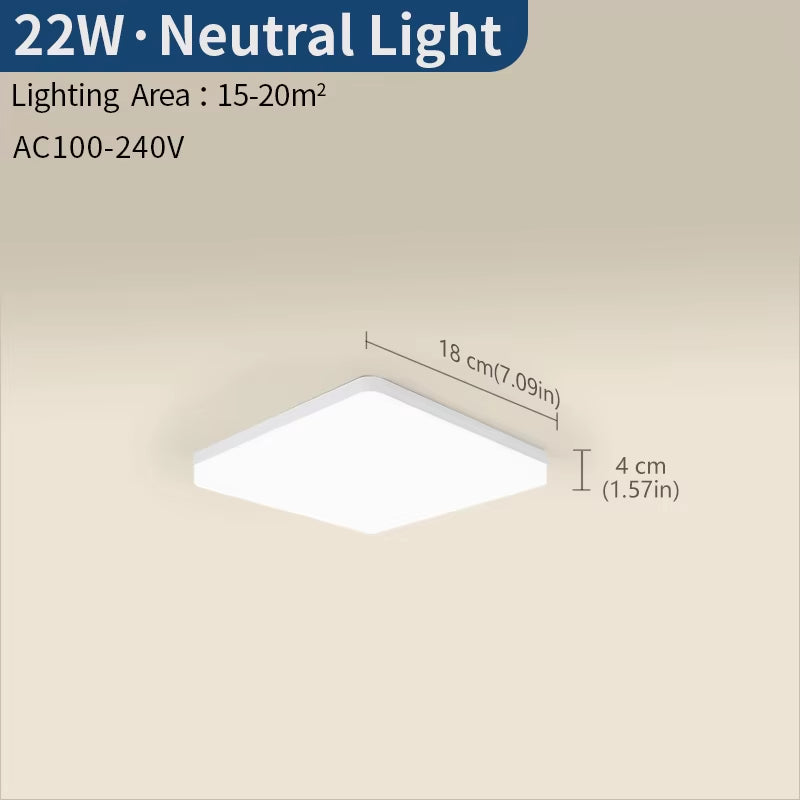 Square Led Ceiling Lamp Bedroom Lighting Neutral White Cold White Warm White 48W 36W 24W 18W Led Ceiling Light Room