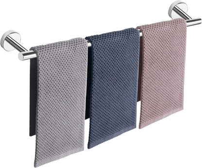 Bath Towel Bar, Thicken Stainless Steel Shower Towel Rack Holder Wall Mounted for Bathroom, 9-Lnch Overall Length-7-Lnch Usable Hanging Space (1 Pack, Chrome Finish)