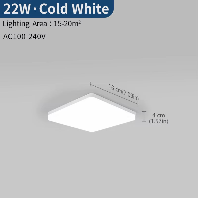 Square Led Ceiling Lamp Bedroom Lighting Neutral White Cold White Warm White 48W 36W 24W 18W Led Ceiling Light Room