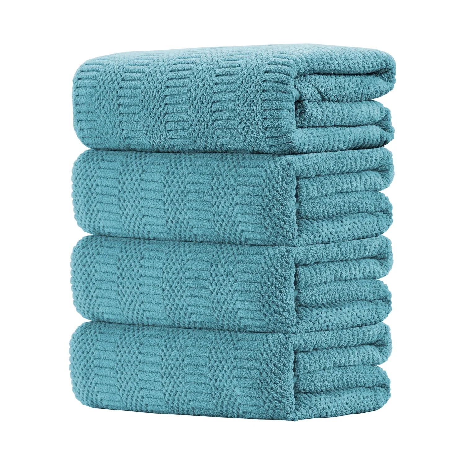 4 Piece Microfiber Bath Towel Set,700Gsm Family-Sized Towel Set ,Quick Dry & Less Lint,Highly Absorbent,Ultra Soft Shower Towel for Bathroom Hotel-Turquoise