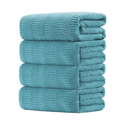 4 Piece Microfiber Bath Towel Set,700Gsm Family-Sized Towel Set ,Quick Dry & Less Lint,Highly Absorbent,Ultra Soft Shower Towel for Bathroom Hotel-Turquoise