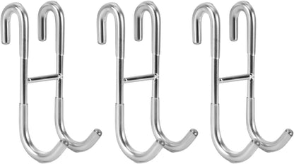 Shower Door Hooks (3-Pack), Towel Hooks for Bathroom Frameless Glass Door, Shower Squeegee Hooks, Gold
