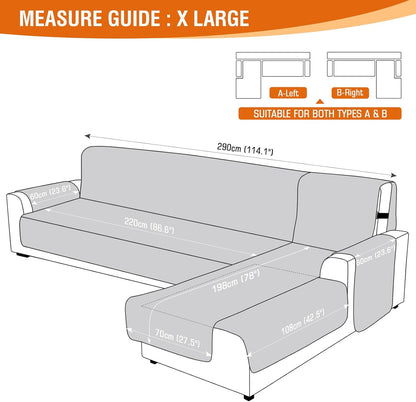 Sectional Couch Covers 100% Waterproof L Shaped Sofa Slipcover 3Pcs Reversible Chaise Lounge Cover for Sectional Sofa Furniture Protector Cover for Pets Cat Dog(X-Large, Light Gray)