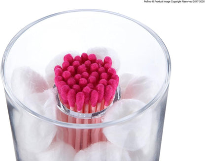 Makeup Organizer Bathroom Storage Multifunction Organizer Cotton Balls and Cotton Buds Holder - Small Round