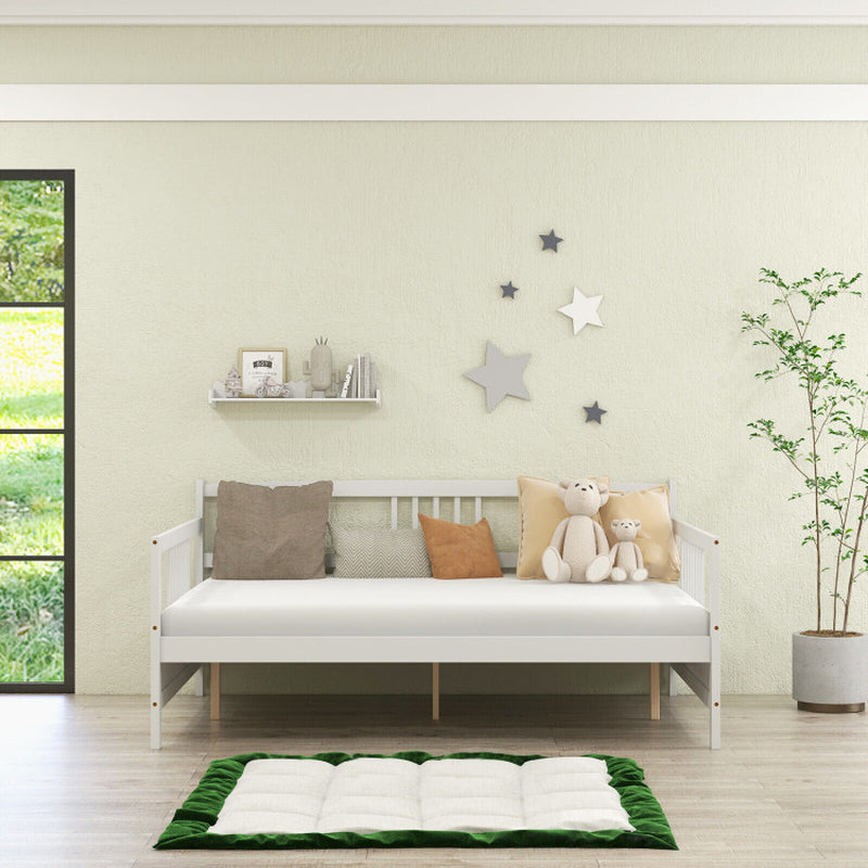 Wooden Full Size Daybed Frame with Guardrails
