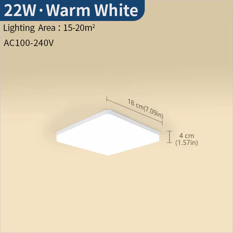 Square Led Ceiling Lamp Bedroom Lighting Neutral White Cold White Warm White 48W 36W 24W 18W Led Ceiling Light Room