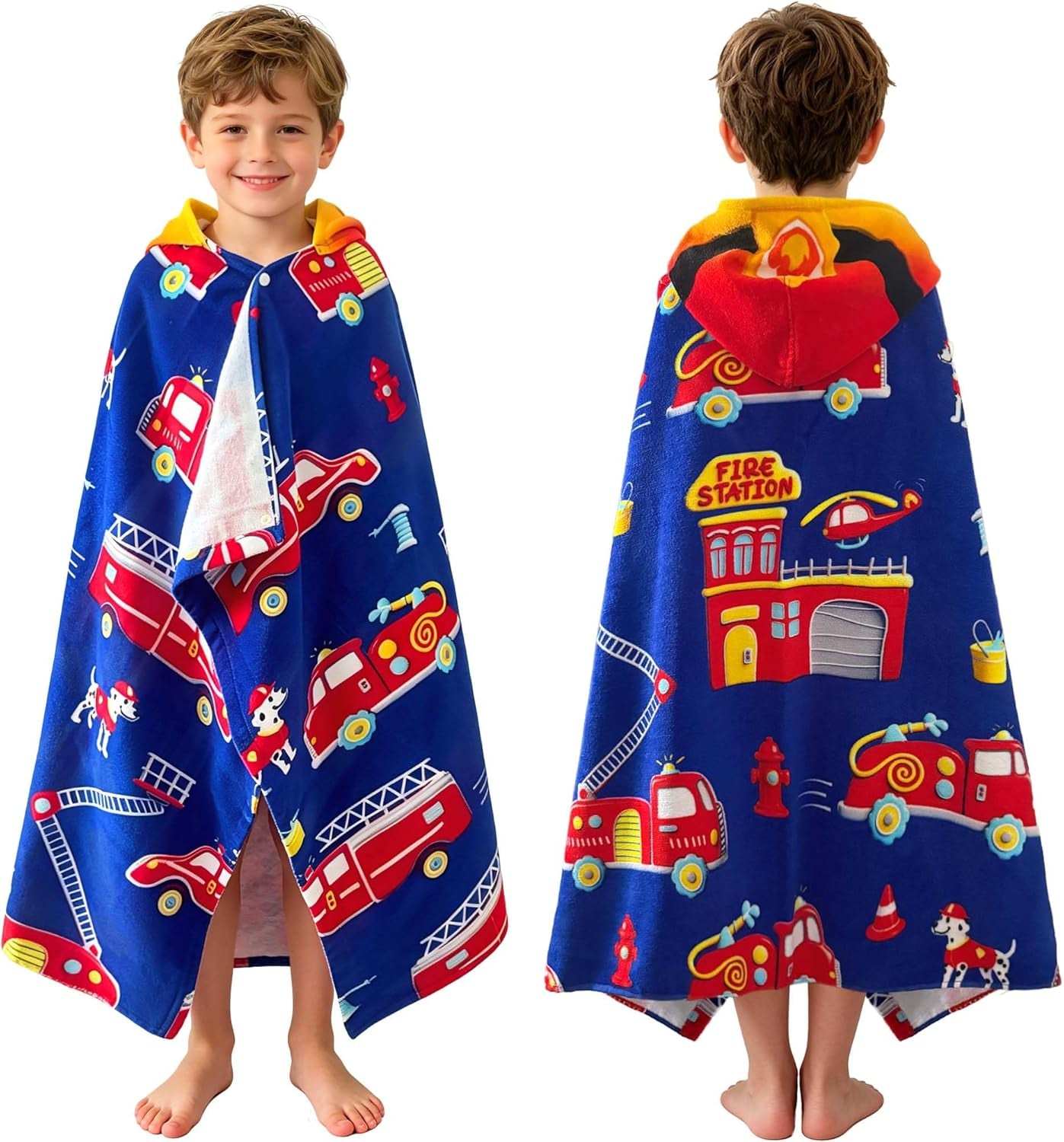 Kids Hooded Beach Towel Age 3-8, 30''X50,Soft | Thick | Large | 100% Cotton,Absorbent Beach, Bath, Pool Towels Wrap for Girls, Sea Mermaid