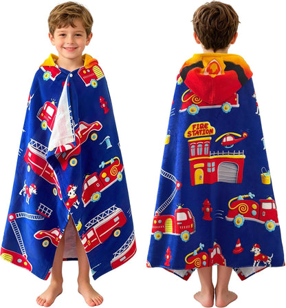 Kids Hooded Beach Towel Age 3-8, 30''X50,Soft | Thick | Large | 100% Cotton,Absorbent Beach, Bath, Pool Towels Wrap for Girls, Sea Mermaid