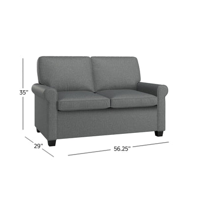 Tatum Twin Sleeper 56.25" Loveseat, Dark Gray
