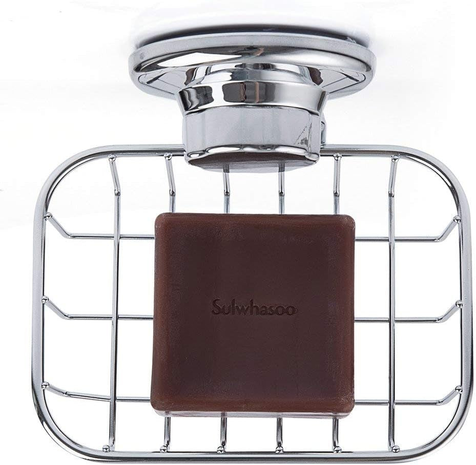 Suction Cup Soap Holder, Soap Dish Saver Tray Bar Soap Sponge Holder for Shower Wall, Bathroom, Tub and Kitchen Sink Stainless Steel