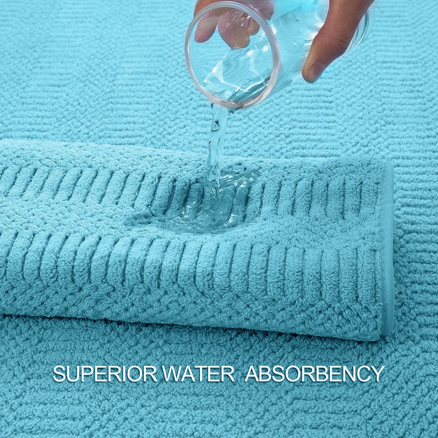 4 Piece Microfiber Bath Towel Set,700Gsm Family-Sized Towel Set ,Quick Dry & Less Lint,Highly Absorbent,Ultra Soft Shower Towel for Bathroom Hotel-Turquoise