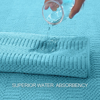 4 Piece Microfiber Bath Towel Set,700Gsm Family-Sized Towel Set ,Quick Dry & Less Lint,Highly Absorbent,Ultra Soft Shower Towel for Bathroom Hotel-Turquoise