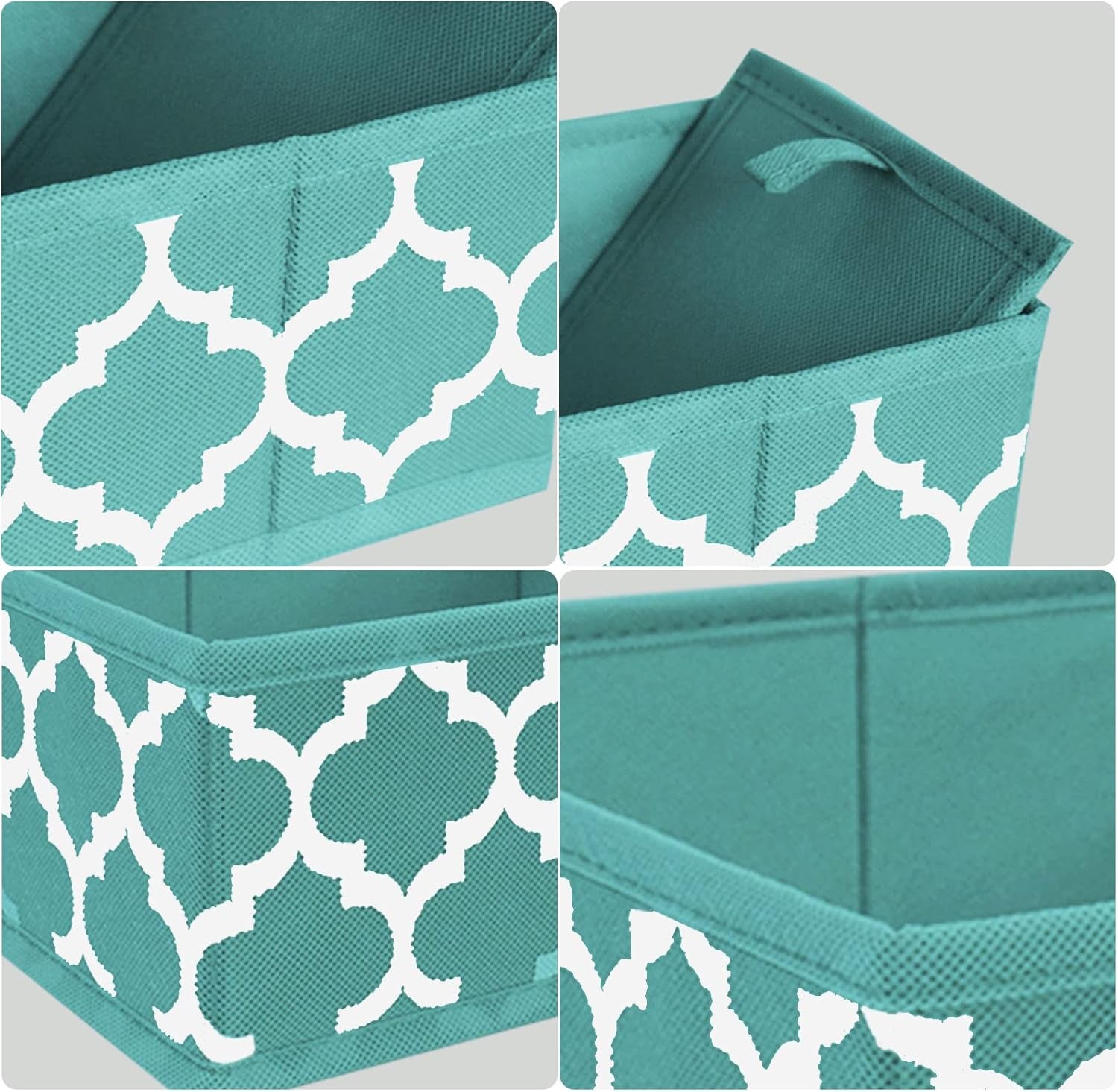 Underwear Drawer Organizer for Clothing - Fabric Drawer Dividers Box, Foldable Dresser Basket Storage Bins for Bra, Socks, Lingerie, Baby Clothes, Bedroom, Set of 6 (Blue Lantern Printing)