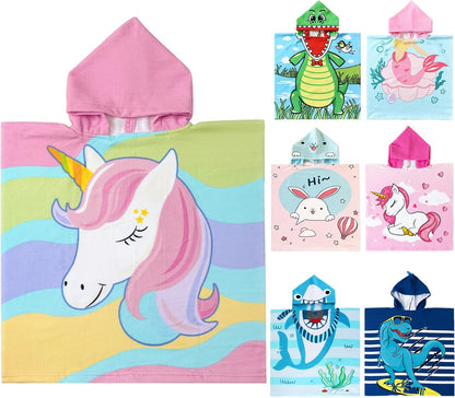 Dinosaur Bath Towel for Toddler Boys, Pool Hooded Towel for Kids, Hooded Bath Beach Towel Poncho for Bath/Pool/Beach Swim Cover