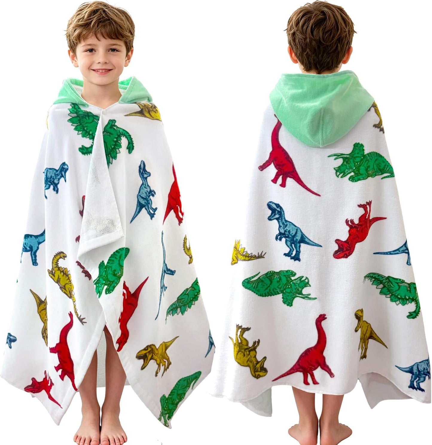 Kids Hooded Beach Towel Age 3-8, 30''X50,Soft | Thick | Large | 100% Cotton,Absorbent Beach, Bath, Pool Towels Wrap for Girls, Sea Mermaid