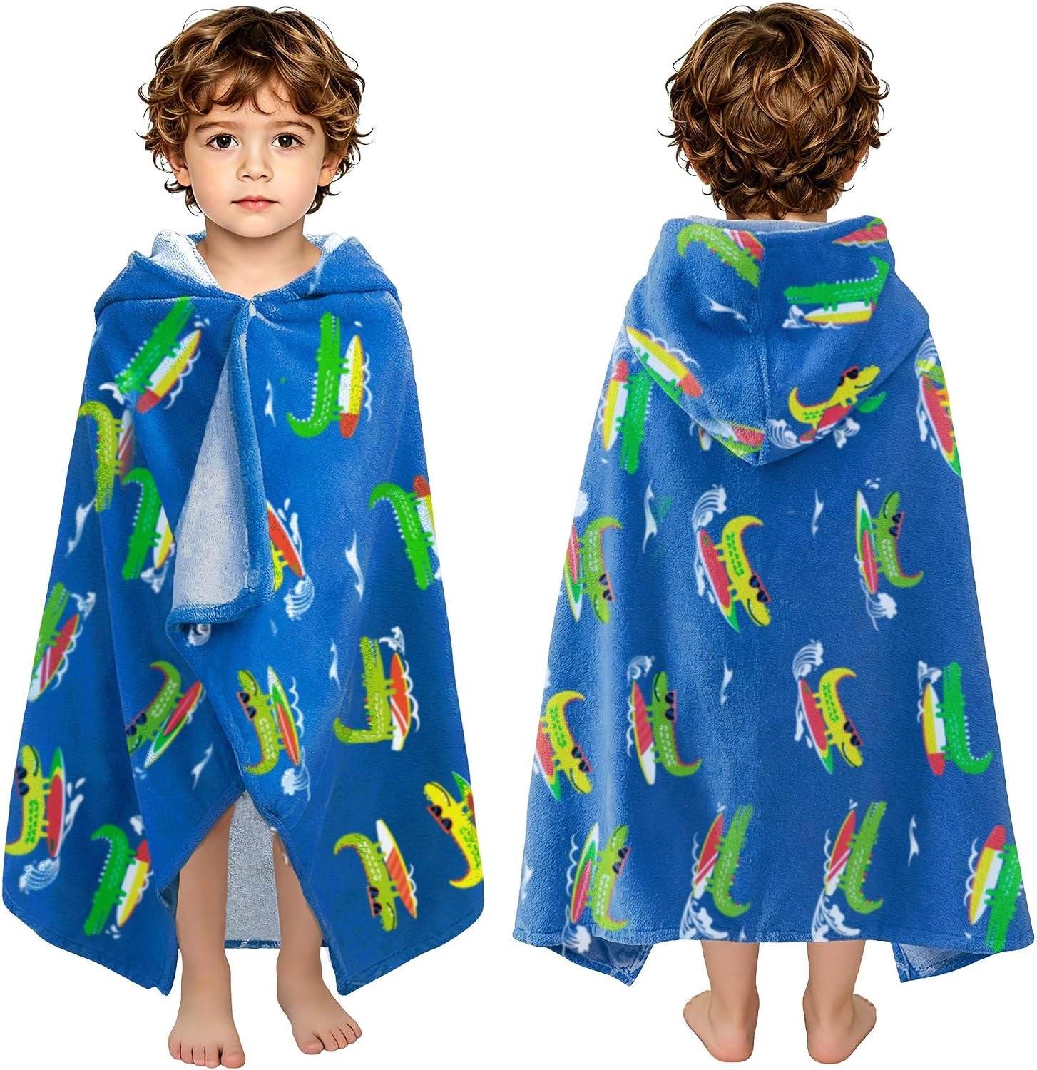 Kids Hooded Beach Towel Age 3-8, 30''X50,Soft | Thick | Large | 100% Cotton,Absorbent Beach, Bath, Pool Towels Wrap for Girls, Sea Mermaid