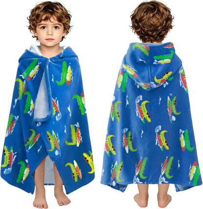 Kids Hooded Beach Towel Age 3-8, 30''X50,Soft | Thick | Large | 100% Cotton,Absorbent Beach, Bath, Pool Towels Wrap for Girls, Sea Mermaid