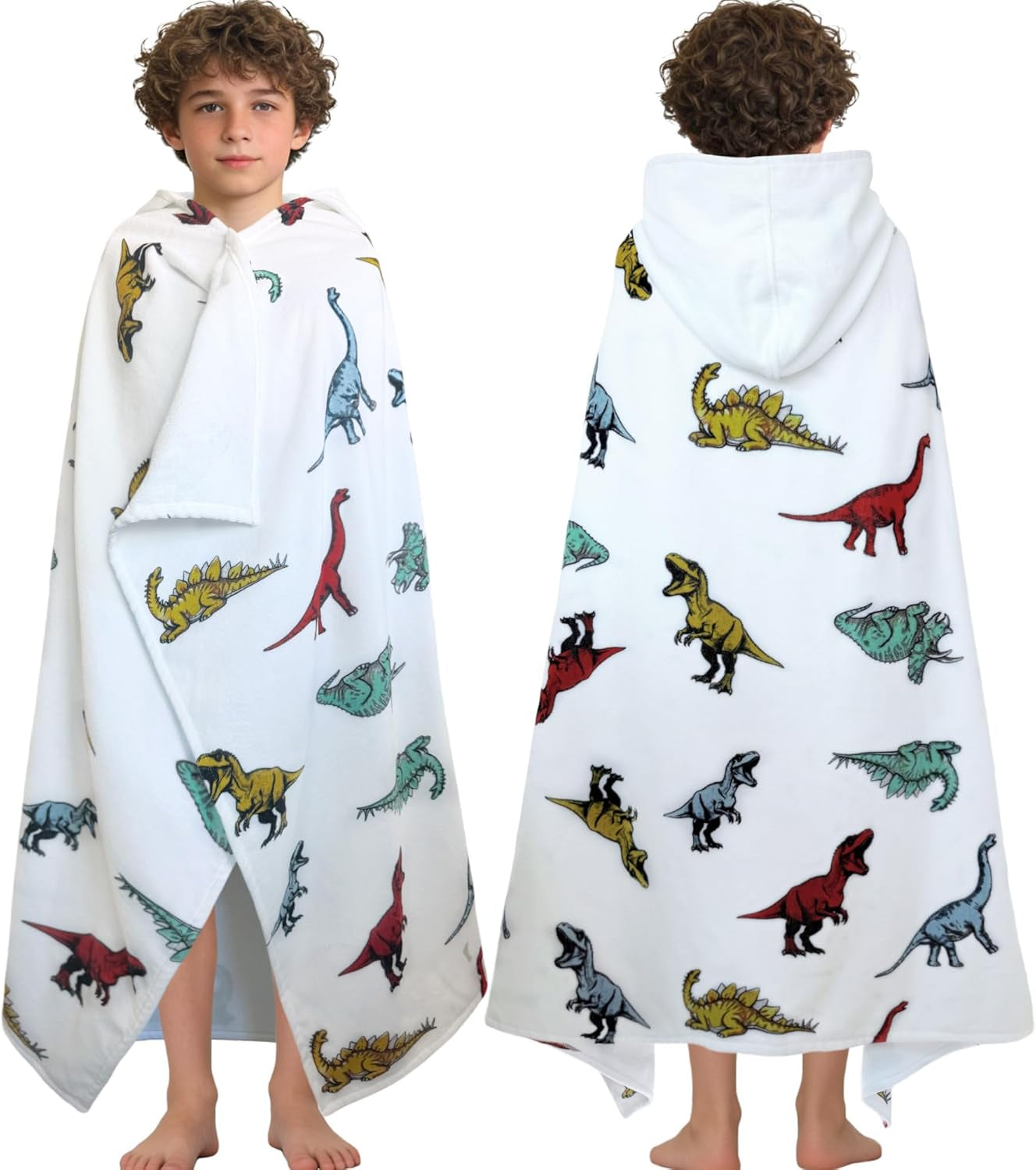 Kids Hooded Beach Towel Age 3-8, 30''X50,Soft | Thick | Large | 100% Cotton,Absorbent Beach, Bath, Pool Towels Wrap for Girls, Sea Mermaid
