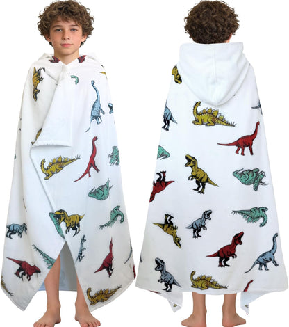Kids Hooded Beach Towel Age 3-8, 30''X50,Soft | Thick | Large | 100% Cotton,Absorbent Beach, Bath, Pool Towels Wrap for Girls, Sea Mermaid