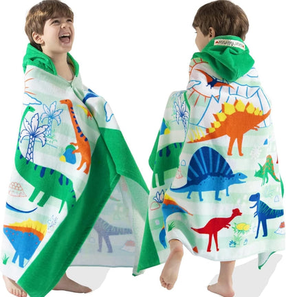Kids Hooded Beach Towel Age 3-8, 30''X50,Soft | Thick | Large | 100% Cotton,Absorbent Beach, Bath, Pool Towels Wrap for Girls, Sea Mermaid