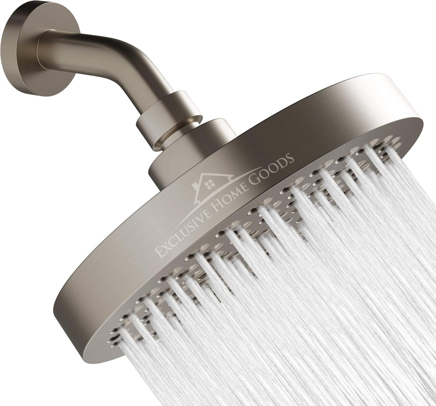 -Luxury Rainfall Shower Head - High-Pressure Showerhead Jets, Rain Shower Head Ant-Clog Silicone Nozzles (2.5 GPM, 6 Inch Diameter, Deluxe Chrome)