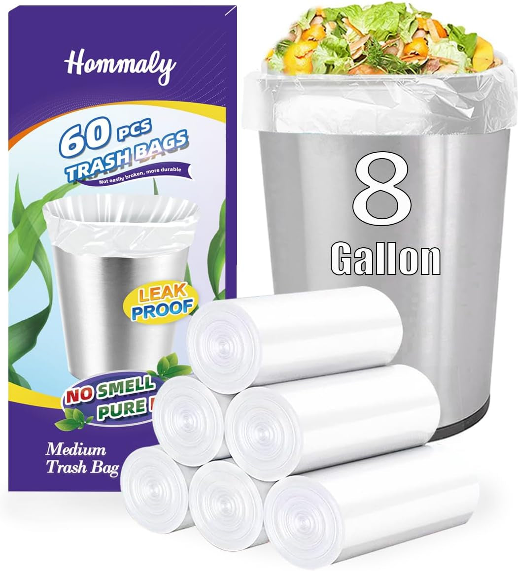 4 Gallon Small Garbage Bags 250 Counts,Trash Bag Bin Liners, 12-15 Liters Bin Bags Wastebasket Bags for Home Office Kitchen Trash Can,Bathroom,Bedroom 5 Color