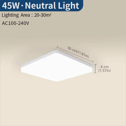 Square Led Ceiling Lamp Bedroom Lighting Neutral White Cold White Warm White 48W 36W 24W 18W Led Ceiling Light Room
