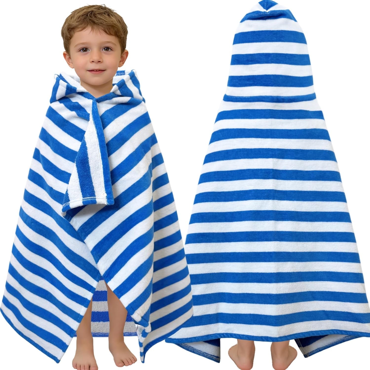 Kids Hooded Beach Towel Age 3-8, 30''X50,Soft | Thick | Large | 100% Cotton,Absorbent Beach, Bath, Pool Towels Wrap for Girls, Sea Mermaid