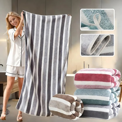 Thick Bath Towel Strong Water Absorption and Quick Drying Non Shedding Durable Ultra Soft - Very Suitable for Families Beaches