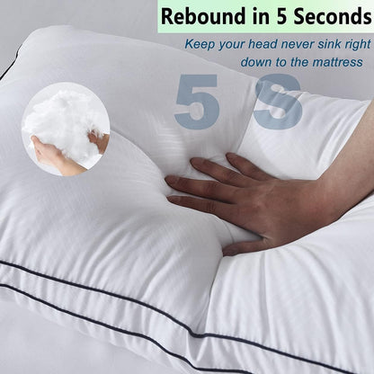 Bed Pillows for Sleeping, Luxury Plush Soft Pillow with Home and Hotel, Breathable Microfiber Cover Skin-Friendly Pillows for Side Back Sleepers (White, Queen (Pack of 4))