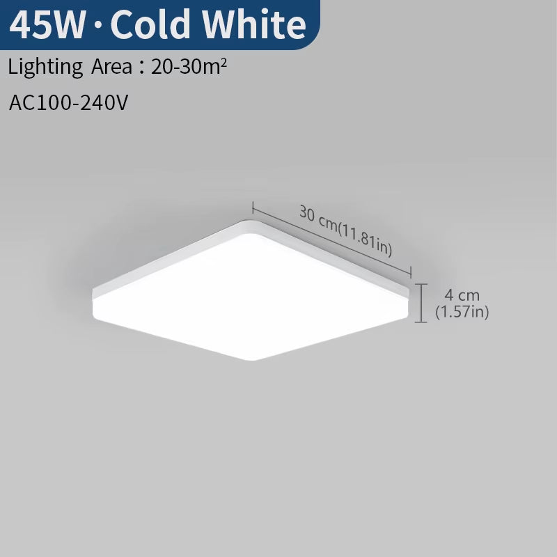 Square Led Ceiling Lamp Bedroom Lighting Neutral White Cold White Warm White 48W 36W 24W 18W Led Ceiling Light Room