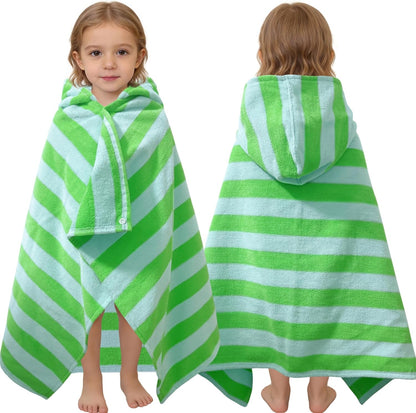 Kids Hooded Beach Towel Age 3-8, 30''X50,Soft | Thick | Large | 100% Cotton,Absorbent Beach, Bath, Pool Towels Wrap for Girls, Sea Mermaid