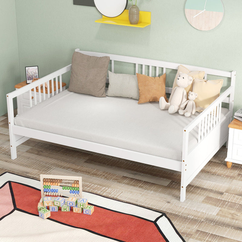 Wooden Full Size Daybed Frame with Guardrails