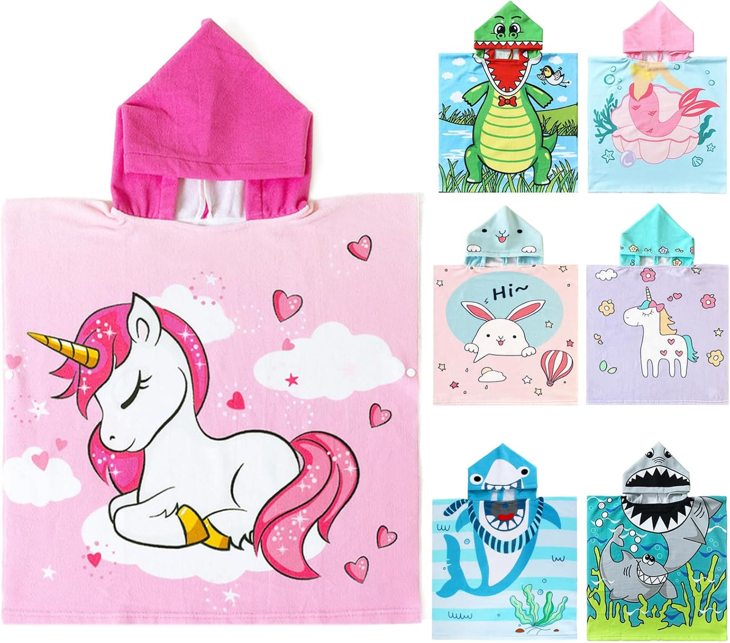 Dinosaur Bath Towel for Toddler Boys, Pool Hooded Towel for Kids, Hooded Bath Beach Towel Poncho for Bath/Pool/Beach Swim Cover