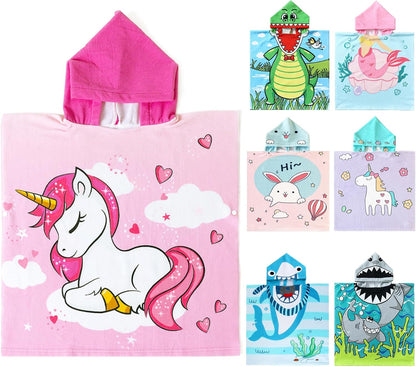 Dinosaur Bath Towel for Toddler Boys, Pool Hooded Towel for Kids, Hooded Bath Beach Towel Poncho for Bath/Pool/Beach Swim Cover