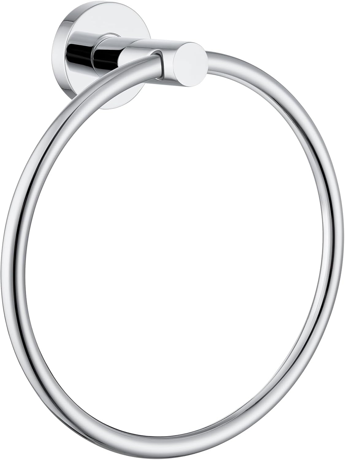 Matte Black Towel Ring Wall Mounted, Hand Towel Holder for Bathroom, Solid Stainless Steel round Wall Hanger