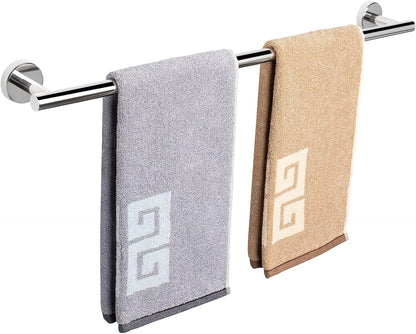 Bath Towel Bar, Thicken Stainless Steel Shower Towel Rack Holder Wall Mounted for Bathroom, 9-Lnch Overall Length-7-Lnch Usable Hanging Space (1 Pack, Chrome Finish)