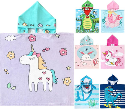Dinosaur Bath Towel for Toddler Boys, Pool Hooded Towel for Kids, Hooded Bath Beach Towel Poncho for Bath/Pool/Beach Swim Cover