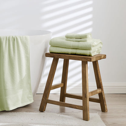 Luxurious 100% Cotton Bath Towel Set - 8 Pieces in Elegant Sage Green for Ultimate Absorbency and Style