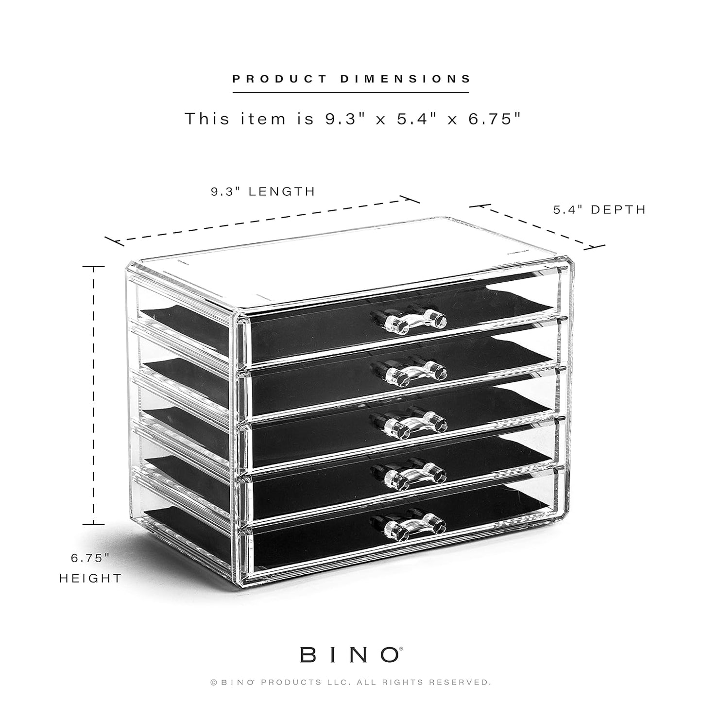 the MANHATTAN SERIES Acrylic Makeup Drawer Organizer- 5 Drawers | Clear Beauty Organizers and Storage| Cosmetic & Makeup Drawer| Home Organization| Jewelry & Vanity Accessories Drawers