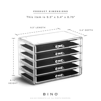 the MANHATTAN SERIES Acrylic Makeup Drawer Organizer- 5 Drawers | Clear Beauty Organizers and Storage| Cosmetic & Makeup Drawer| Home Organization| Jewelry & Vanity Accessories Drawers