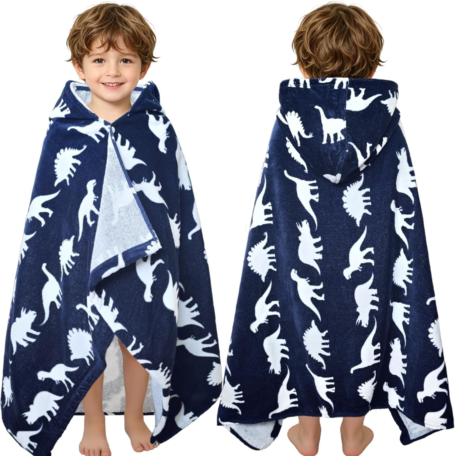 Kids Hooded Beach Towel Age 3-8, 30''X50,Soft | Thick | Large | 100% Cotton,Absorbent Beach, Bath, Pool Towels Wrap for Girls, Sea Mermaid