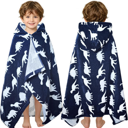 Kids Hooded Beach Towel Age 3-8, 30''X50,Soft | Thick | Large | 100% Cotton,Absorbent Beach, Bath, Pool Towels Wrap for Girls, Sea Mermaid