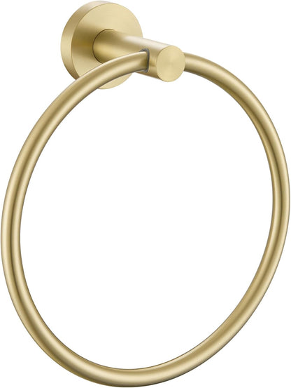 Matte Black Towel Ring Wall Mounted, Hand Towel Holder for Bathroom, Solid Stainless Steel round Wall Hanger