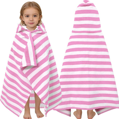Kids Hooded Beach Towel Age 3-8, 30''X50,Soft | Thick | Large | 100% Cotton,Absorbent Beach, Bath, Pool Towels Wrap for Girls, Sea Mermaid
